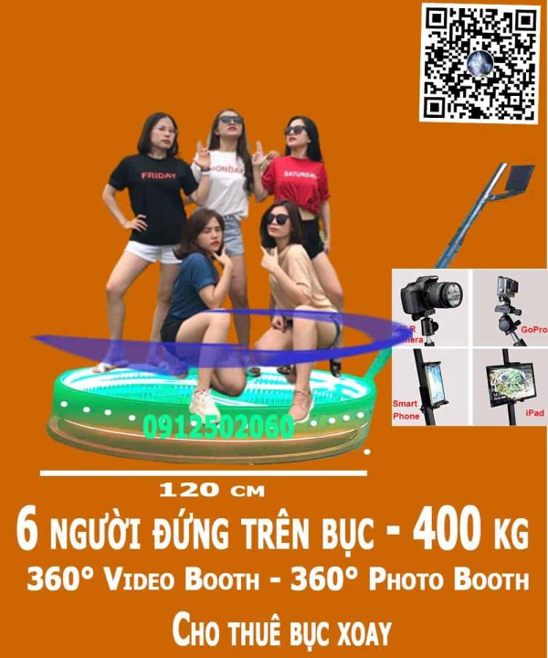 Tìm thuê photobooth 360 độ chụp hình loại lớn sài gòn