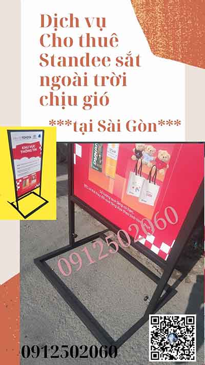 cần tìm thuê standee khung sắt giá rẻ