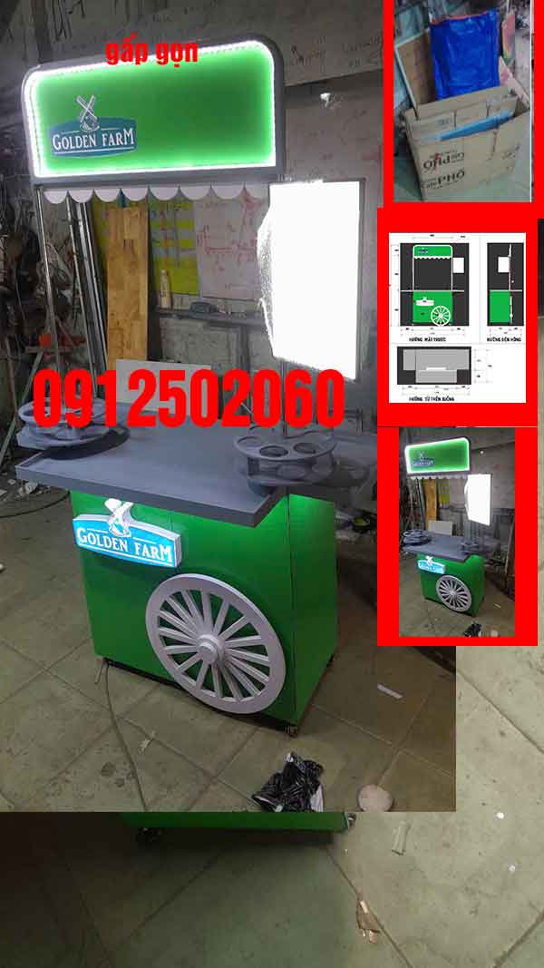 xe booth sampling phát hàng mẫu - ĐT: 0912502060 mẫu xe làm booth sampling đẹp