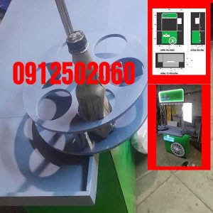 xe làm sampling có kệ trưng hàng mẫu