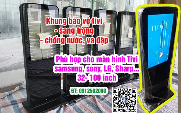 Ứng dụng standee điện tử gắn Tivi trong doanh nghiệp và cơ quan nhà nước - ĐT: 0912502060 Xưởng sản xuất khung standee điện tử bảo vệ tivi