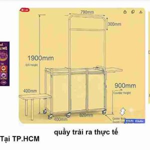thiết kế xe bán hàng khoai mỡ gấp gọn
